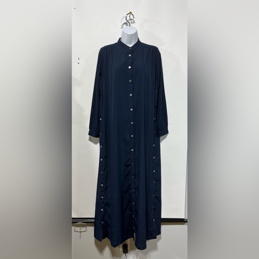 PROJECT 6 by Shandy Backer Chic Navy Button-Front, Sides, Back Dress Size 6 Nwot